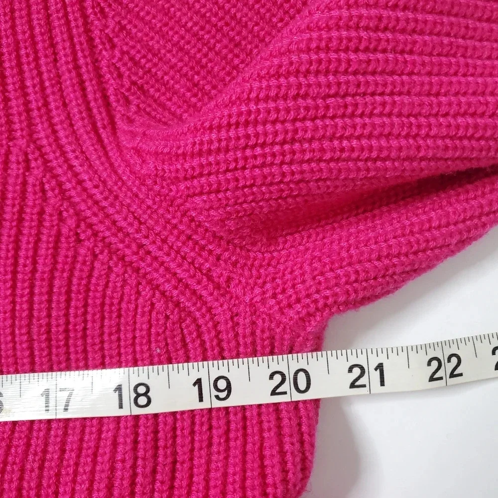 Talbots Plus Wool Blend Cable Knit Sweater Size 1X Pink Preppy Academia Barbie - Picture 4 of 9